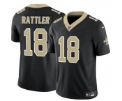 Men's New Orleans Saints #18 Spencer Rattler Black F.U.S.E. Vapor Limited Football Stitched Jersey