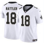 Men's New Orleans Saints #18 Spencer Rattler White F.U.S.E. Vapor Limited Football Stitched Jersey