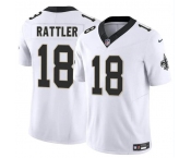 Men's New Orleans Saints #18 Spencer Rattler White F.U.S.E. Vapor Limited Football Stitched Jersey