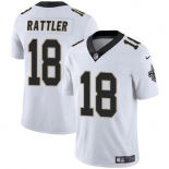 Men's New Orleans Saints #18 Spencer Rattler White Vapor Limited Football Stitched Jersey