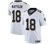 Men's New Orleans Saints #18 Spencer Rattler White Vapor Limited Football Stitched Jersey