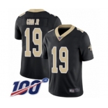 Men's New Orleans Saints #19 Ted Ginn Jr Black Team Color Vapor Untouchable Limited Player 100th Season Football Jersey