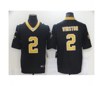 Men's New Orleans Saints #2 Jameis Winston Black Limited Jersey