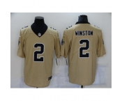 Men's New Orleans Saints #2 Jameis Winston Gold Limited Jersey