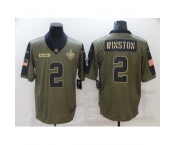 Men's New Orleans Saints #2 Jameis Winston Nike Olive 2021 Salute To Service Limited Player Jersey