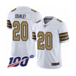 Men's New Orleans Saints #20 Ken Crawley Limited White Rush Vapor Untouchable 100th Season Football Jersey