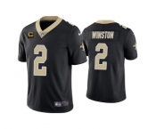 Men's New Orleans Saints 2022 #2 Jameis Winston Black With 4-star C Patch Vapor Untouchable Limited Stitched NFL Jersey