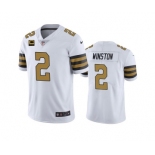 Men's New Orleans Saints 2022 #2 Jameis Winston White With 4-star C Patch Color Rush Limited Stitched Jersey