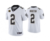 Men's New Orleans Saints 2022 #2 Jameis Winston White With 4-star C Patch Vapor Untouchable Limited Stitched NFL Jersey