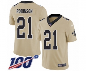 Men's New Orleans Saints #21 Patrick Robinson Limited Gold Inverted Legend 100th Season Football Jersey