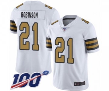 Men's New Orleans Saints #21 Patrick Robinson Limited White Rush Vapor Untouchable 100th Season Football Jersey