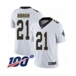 Men's New Orleans Saints #21 Patrick Robinson White Vapor Untouchable Limited Player 100th Season Football Jersey