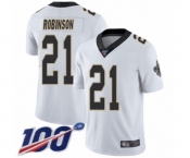 Men's New Orleans Saints #21 Patrick Robinson White Vapor Untouchable Limited Player 100th Season Football Jersey