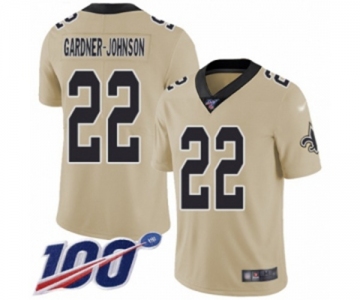 Men's New Orleans Saints #22 Chauncey Gardner-Johnson Limited Gold Inverted Legend 100th Season Football Jersey