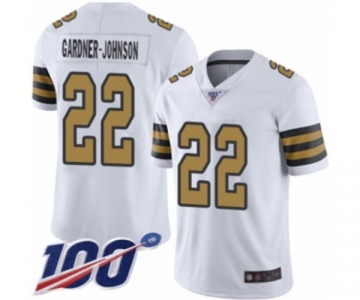 Men's New Orleans Saints #22 Chauncey Gardner-Johnson Limited White Rush Vapor Untouchable 100th Season Football Jersey