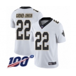 Men's New Orleans Saints #22 Chauncey Gardner-Johnson White Vapor Untouchable Limited Player 100th Season Football Jersey