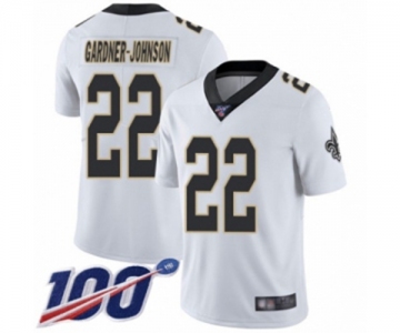 Men's New Orleans Saints #22 Chauncey Gardner-Johnson White Vapor Untouchable Limited Player 100th Season Football Jersey