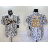 Men's New Orleans Saints #22 Rashid Shaheed Arctic Camo 2024 Salute to Service Stitched Baseball Jersey