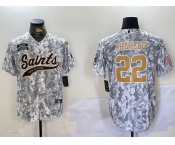 Men's New Orleans Saints #22 Rashid Shaheed Arctic Camo 2024 Salute to Service Stitched Baseball Jersey