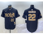 Men's New Orleans Saints #22 Rashid Shaheed Black Cool Base Stitched Baseball Jerses