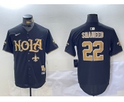 Men's New Orleans Saints #22 Rashid Shaheed Black Cool Base Stitched Baseball Jersey