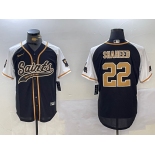 Men's New Orleans Saints #22 Rashid Shaheed Black White 1987 Legacy Cool Base Stitched Baseball Jersey