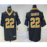 Men's New Orleans Saints #22 Rashid Shaheed Black With Team Patch 2024 Vapor Limited Stitched Jersey