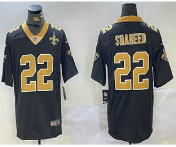 Men's New Orleans Saints #22 Rashid Shaheed Black With Team Patch 2024 Vapor Limited Stitched Jersey