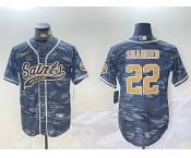 Men's New Orleans Saints #22 Rashid Shaheed Grey Camo With Patch Cool Base Stitched Baseball Jersey