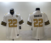 Men's New Orleans Saints #22 Rashid Shaheed Limited White With Team Patch Vapor Stitched Jersey