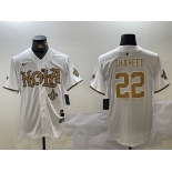 Men's New Orleans Saints #22 Rashid Shaheed White Cool Base Stitched Baseball Jersey