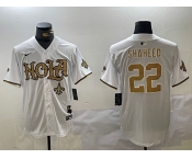 Men's New Orleans Saints #22 Rashid Shaheed White Cool Base Stitched Baseball Jersey