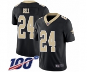 Men's New Orleans Saints #24 Vonn Bell Black Team Color Vapor Untouchable Limited Player 100th Season Football Jersey