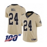 Men's New Orleans Saints #24 Vonn Bell Limited Gold Inverted Legend 100th Season Football Jersey