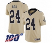 Men's New Orleans Saints #24 Vonn Bell Limited Gold Inverted Legend 100th Season Football Jersey