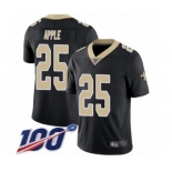 Men's New Orleans Saints #25 Eli Apple Black Team Color Vapor Untouchable Limited Player 100th Season Football Jersey