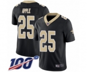 Men's New Orleans Saints #25 Eli Apple Black Team Color Vapor Untouchable Limited Player 100th Season Football Jersey