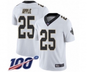 Men's New Orleans Saints #25 Eli Apple White Vapor Untouchable Limited Player 100th Season Football Jersey