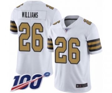 Men's New Orleans Saints #26 P.J. Williams Limited White Rush Vapor Untouchable 100th Season Football Jersey