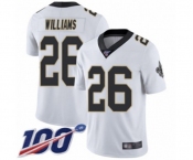 Men's New Orleans Saints #26 P.J. Williams White Vapor Untouchable Limited Player 100th Season Football Jersey