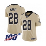 Men's New Orleans Saints #28 Latavius Murray Limited Gold Inverted Legend 100th Season Football Jersey