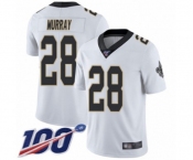 Men's New Orleans Saints #28 Latavius Murray White Vapor Untouchable Limited Player 100th Season Football Jersey