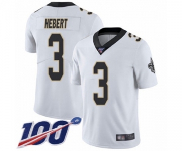 Men's New Orleans Saints #3 Bobby Hebert White Vapor Untouchable Limited Player 100th Season Football Jersey