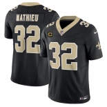 Men's New Orleans Saints #32 Tyrann Mathieu Black 2024 F.U.S.E With 4-Star C Patch Vapor Limited Stitched Football Jersey