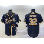 Men's New Orleans Saints #32 Tyrann Mathieu Black Cool Base Stitched Baseball Jerseys