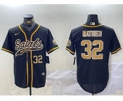 Men's New Orleans Saints #32 Tyrann Mathieu Black Cool Base Stitched Baseball Jerseys