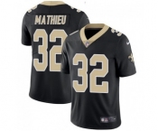 Men's New Orleans Saints #32 Tyrann Mathieu Black Vapor Limited Stitched Jersey