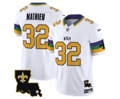 Men's New Orleans Saints #32 Tyrann Mathieu White 2024 F.U.S.E. Vapor Limited Stitched Jersey