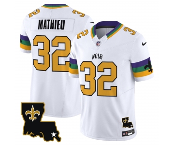 Men's New Orleans Saints #32 Tyrann Mathieu White 2024 F.U.S.E. Vapor Limited Stitched Jersey