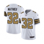 Men's New Orleans Saints #32 Tyrann Mathieu White Color Rush Limited Stitched Jersey